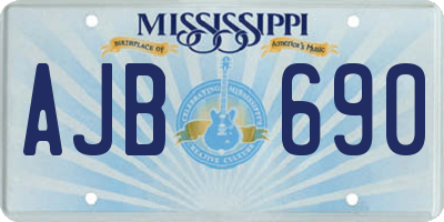 MS license plate AJB690