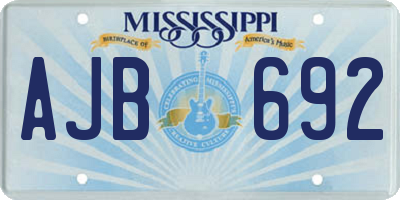 MS license plate AJB692