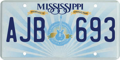 MS license plate AJB693