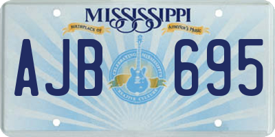 MS license plate AJB695
