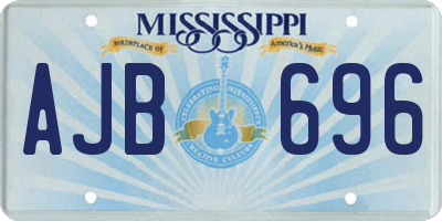MS license plate AJB696