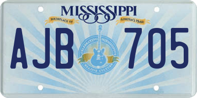 MS license plate AJB705