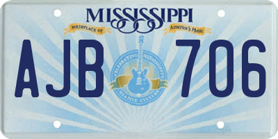 MS license plate AJB706