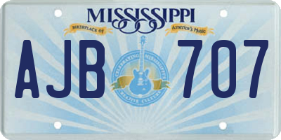 MS license plate AJB707