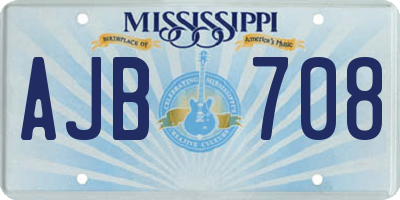 MS license plate AJB708