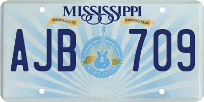 MS license plate AJB709