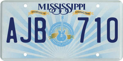 MS license plate AJB710