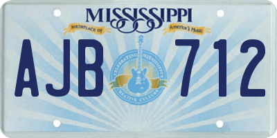 MS license plate AJB712