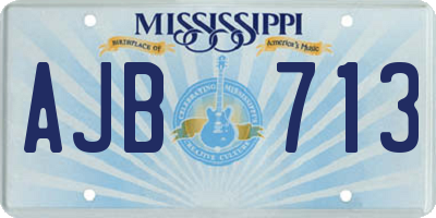 MS license plate AJB713