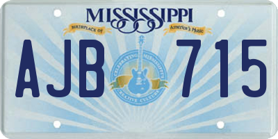MS license plate AJB715