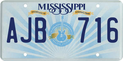 MS license plate AJB716