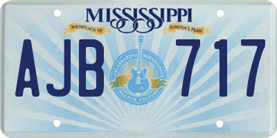 MS license plate AJB717