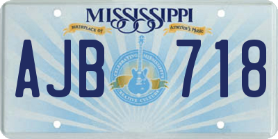 MS license plate AJB718