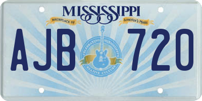MS license plate AJB720