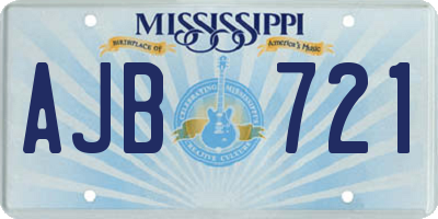 MS license plate AJB721