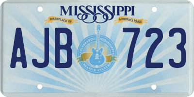 MS license plate AJB723