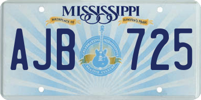 MS license plate AJB725