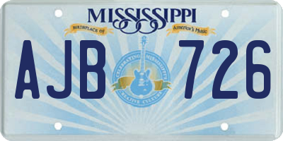 MS license plate AJB726