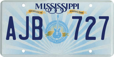 MS license plate AJB727