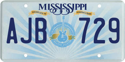 MS license plate AJB729