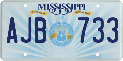 MS license plate AJB733