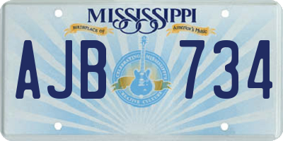 MS license plate AJB734