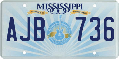 MS license plate AJB736