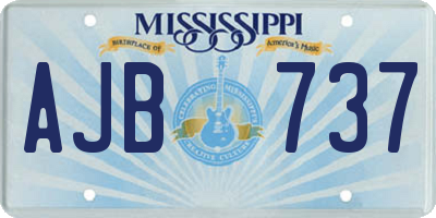 MS license plate AJB737
