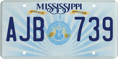 MS license plate AJB739