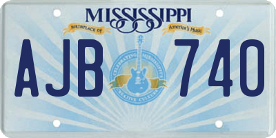MS license plate AJB740