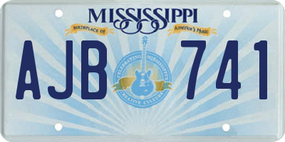 MS license plate AJB741