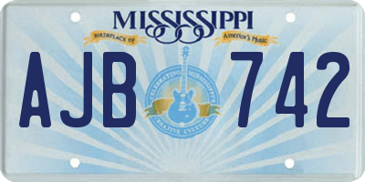 MS license plate AJB742