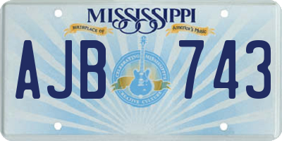 MS license plate AJB743
