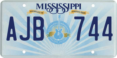 MS license plate AJB744