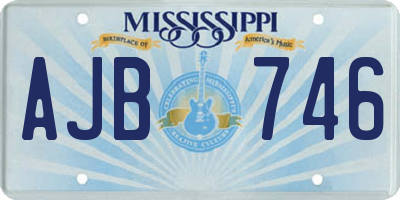 MS license plate AJB746
