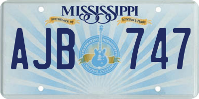 MS license plate AJB747