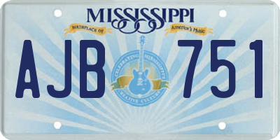 MS license plate AJB751
