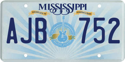 MS license plate AJB752