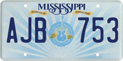 MS license plate AJB753