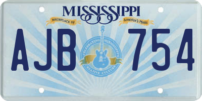 MS license plate AJB754
