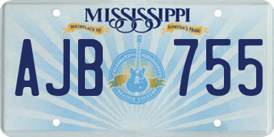 MS license plate AJB755