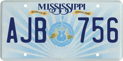 MS license plate AJB756