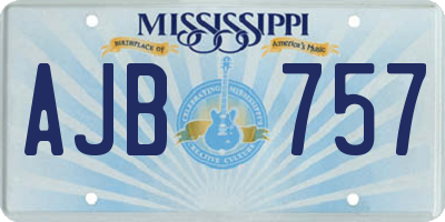 MS license plate AJB757