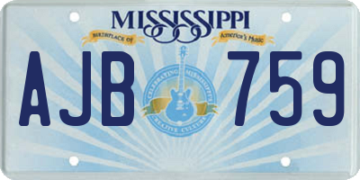 MS license plate AJB759