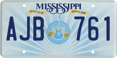 MS license plate AJB761