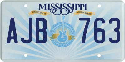 MS license plate AJB763