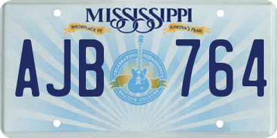 MS license plate AJB764