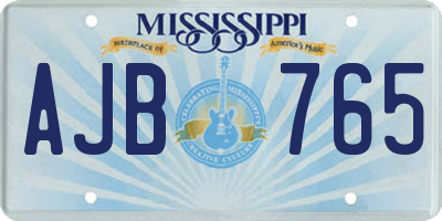 MS license plate AJB765