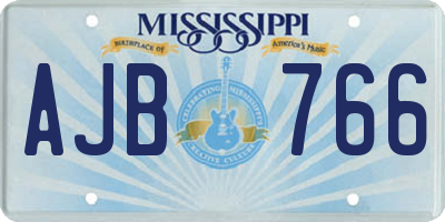 MS license plate AJB766