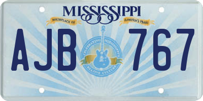 MS license plate AJB767